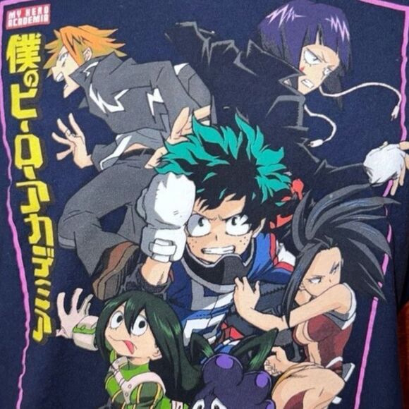 NWOT Funmation My Hero Academia Group Graphic T-Shirt Size Large #89 - Picture 3 of 3
